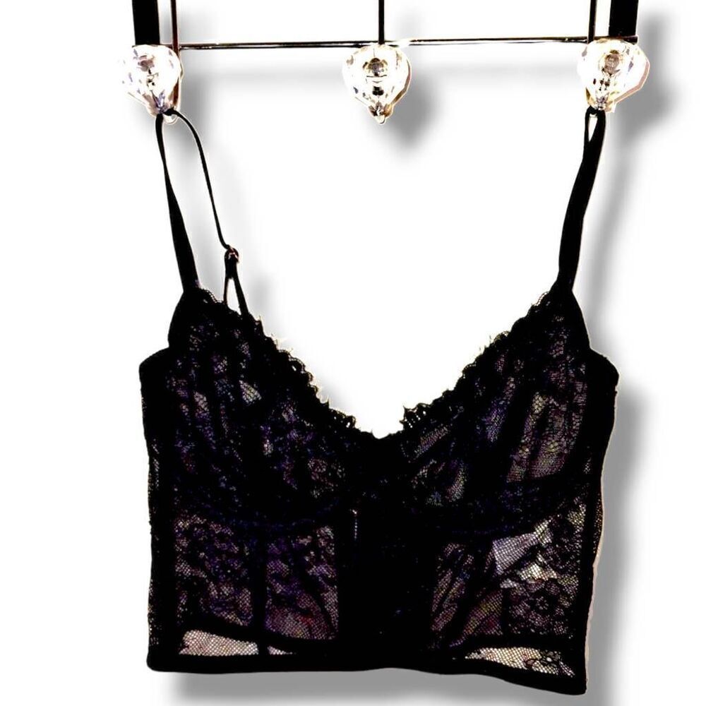 INC Bustier Womens Sz Small Intimate Lace Sheer Corset Gothcore Sexy Witchycore